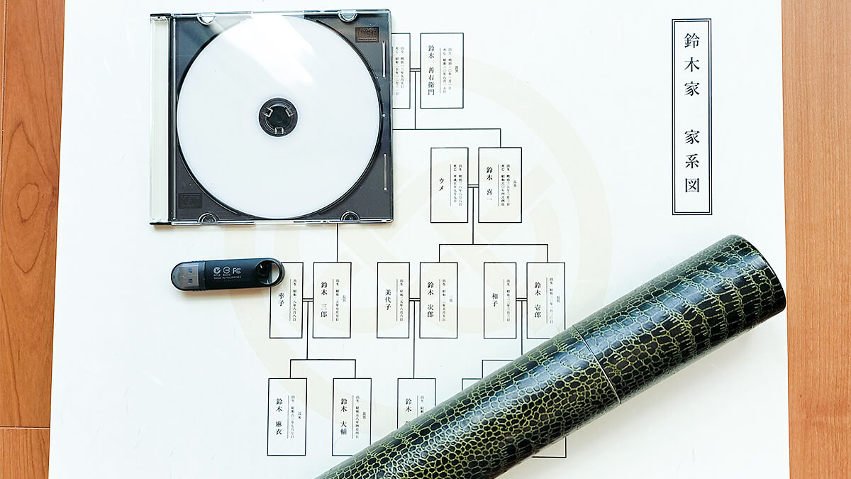 家系図作成サービスをリニューアルしました(高級和紙・専用筒仕上げ)